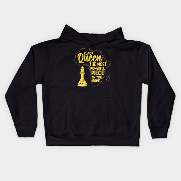 Black Queen, The most powerful piece in the game Kids Hoodie by UrbanLifeApparel