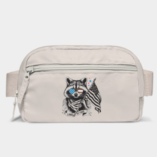 Funny Raccoon American Flag Bag