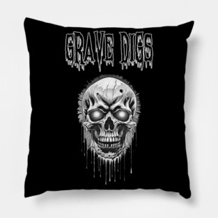 Grave Digs Dripping Skull Pillow