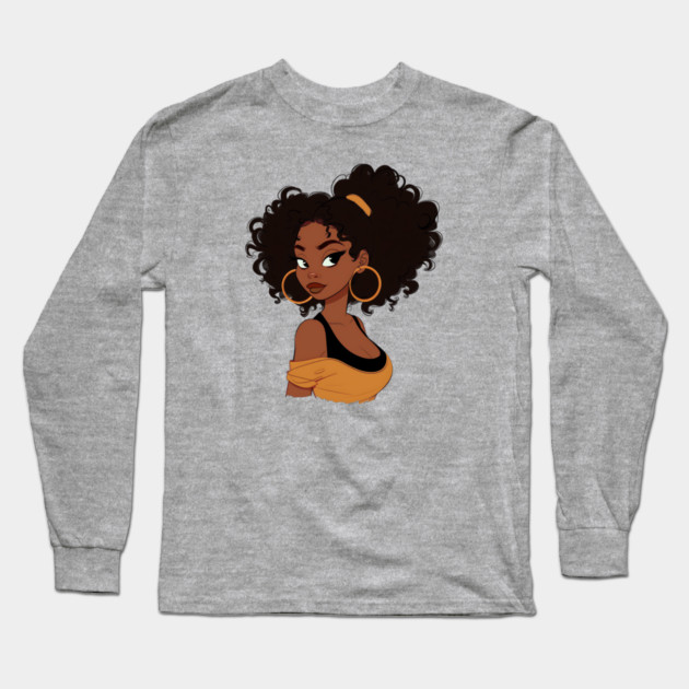 Black Girl, Black Women Long Sleeve T-Shirt by UrbanLifeApparel
