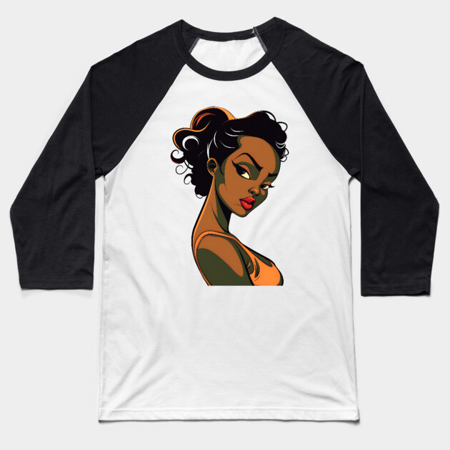 Black Woman, Black Girl Baseball T-Shirt by UrbanLifeApparel