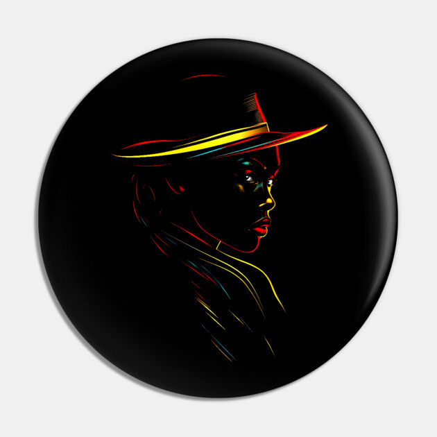 Black Woman Silhouette, Black Girl Magic Pin by UrbanLifeApparel