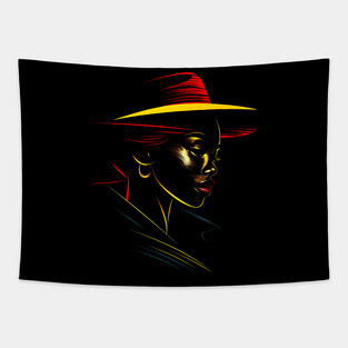 Black Girl Magic, Black Woman Silhouette Tapestry