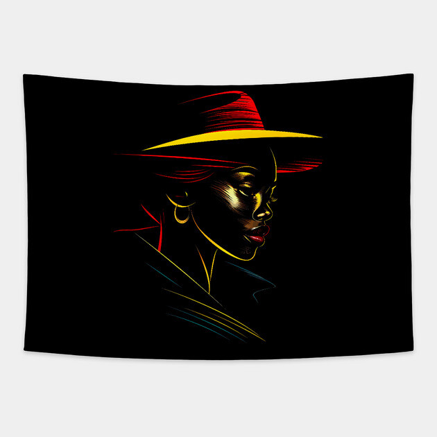 Black Girl Magic, Black Woman Silhouette Tapestry by UrbanLifeApparel