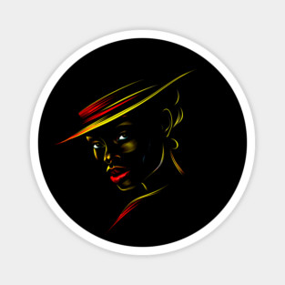 Black Woman Silhouette, Pan African Colors Magnet
