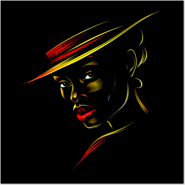 Black Woman Silhouette, Pan African Colors Wall Art by UrbanLifeApparel