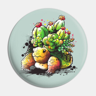 Succulent tortoise Pin