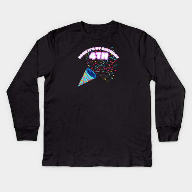 Bruh It's My 4th Birthday Kids Long Sleeve T-Shirt by BlackMeme94