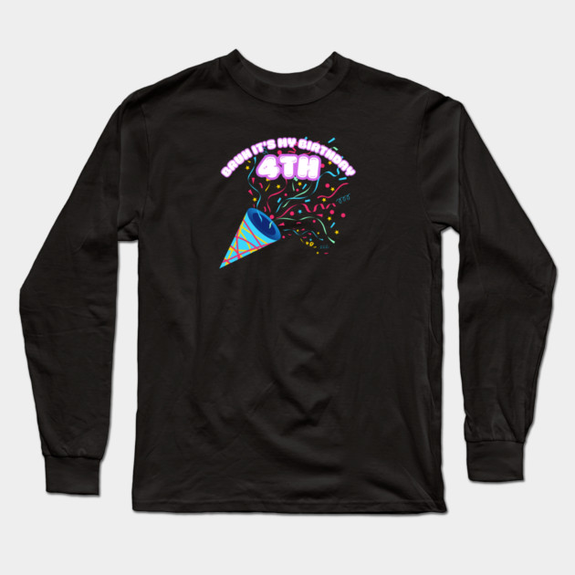 Bruh It's My 4th Birthday Long Sleeve T-Shirt by BlackMeme94