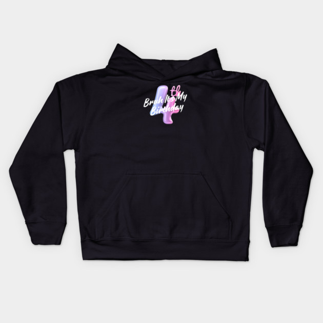 Bruh It's My 4th Birthday Kids Hoodie by BlackMeme94