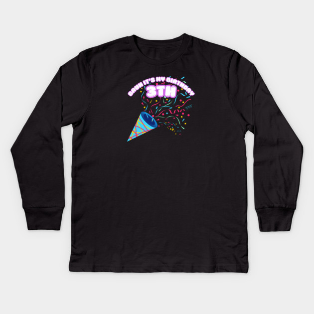 Bruh It's My 3th Birthday Kids Long Sleeve T-Shirt by BlackMeme94