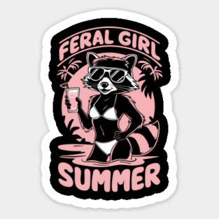 Feral Girl Summer Wild and Free Sticker