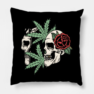 420 and skull Pillow