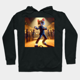 Fancy Felines: Sophisticated Cat Cutting a Rug Hoodie