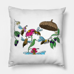 Wasps in wigs Pillow