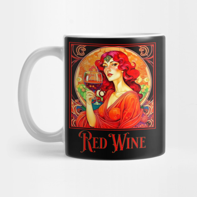 Art Nouveau Red Wine by HolidayBug