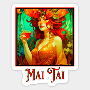 Art Nouveau Mai Tai Sticker