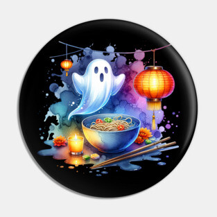 Watercolor Hungry Ghost Festival Pin