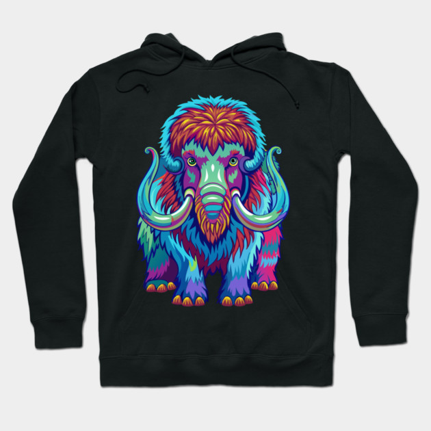 Psychedelic Woolly Mammoth Hoodie by The WYLD Tribe