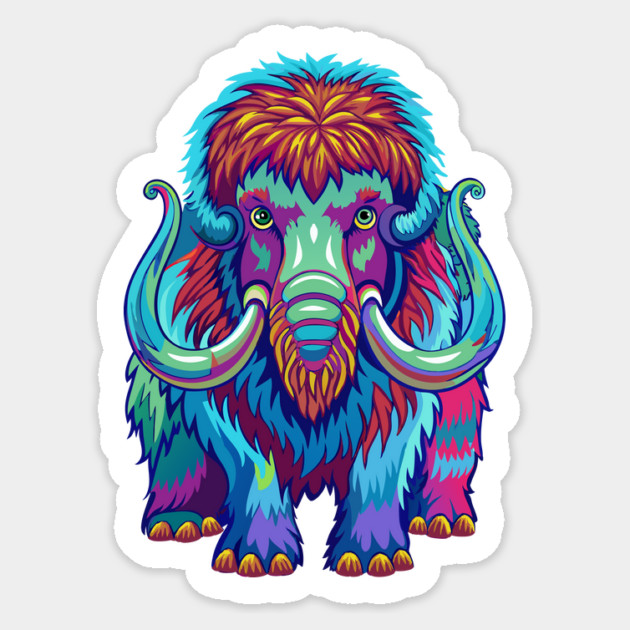 Psychedelic Woolly Mammoth Sticker by The WYLD Tribe