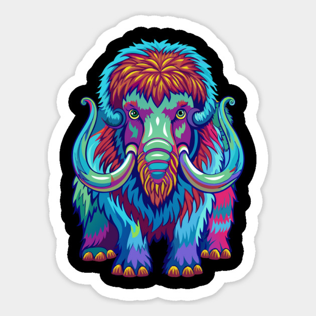 Psychedelic Woolly Mammoth Magnet by The WYLD Tribe