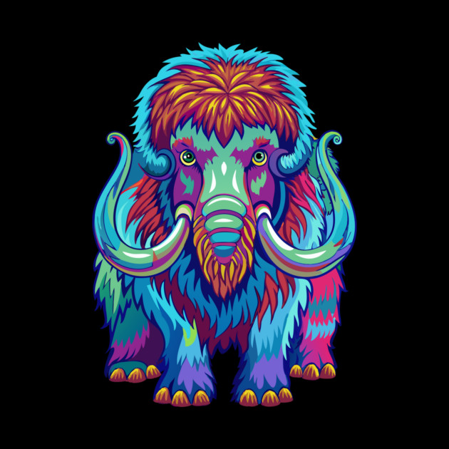 Psychedelic Woolly Mammoth by The WYLD Tribe
