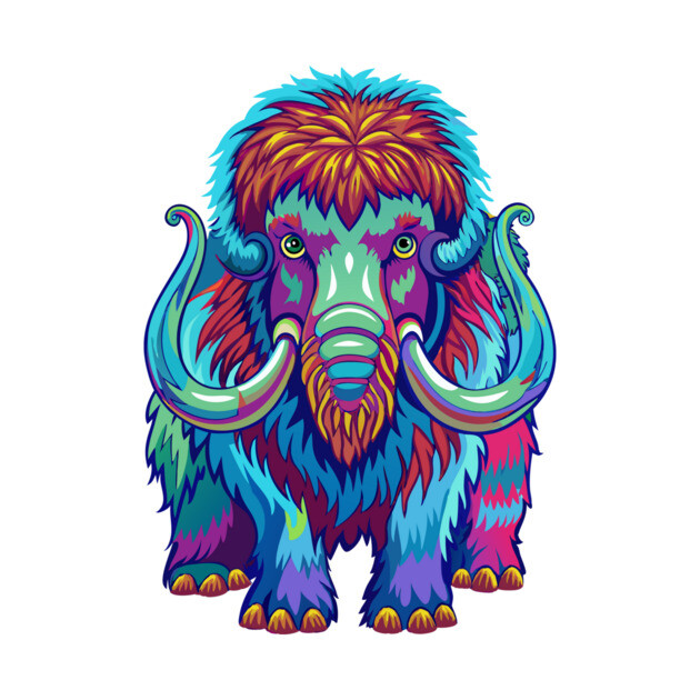 Psychedelic Woolly Mammoth by The WYLD Tribe