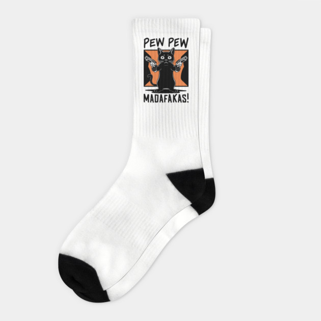 Pew Pew Madafakas Gun Humor Socks by Anticorporati