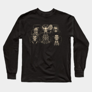 Horror double feature. Classic monsters. Long Sleeve T-Shirt