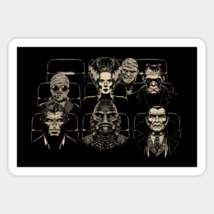 Horror double feature. Classic monsters. Sticker