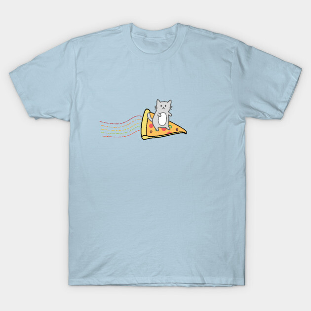 Pizza surfing Cat in Space Pizza Cat T-Shirt TeePublic