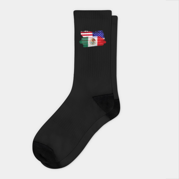 Mexican American Flags Socks by The WYLD Tribe