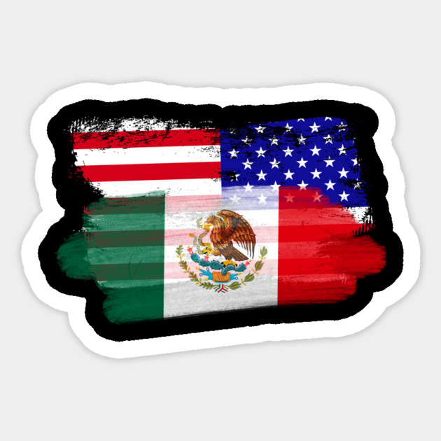 Mexican American Flags Sticker by The WYLD Tribe