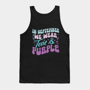 In September Wear Teal Purple Suicide Prevention Awareness Tank Top
