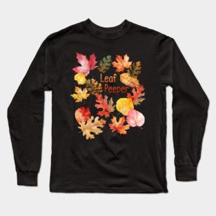 Watercolor Leaf Peeper Long Sleeve T-Shirt