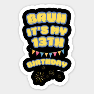 Bruh It's My 13th Birthday Sticker