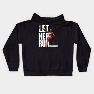 Let Her Run Sha'carri Richardson World Champion 2024 Paris Olympics Cartoon Kids Hoodie