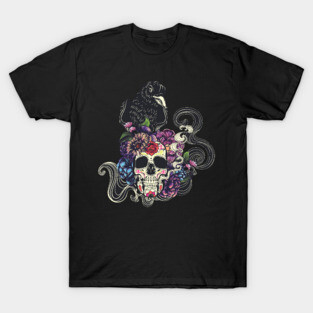 Sugar skull with crow T-Shirt