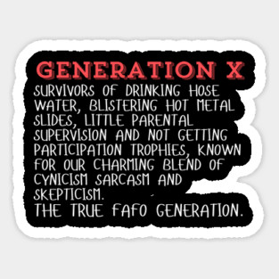 Generation X Sticker