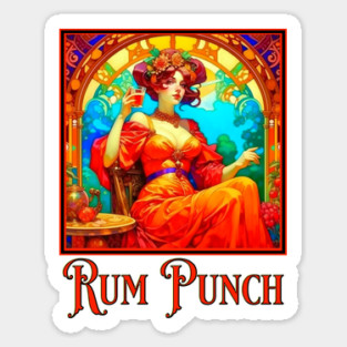 Art Nouveau Rum Punch Sticker