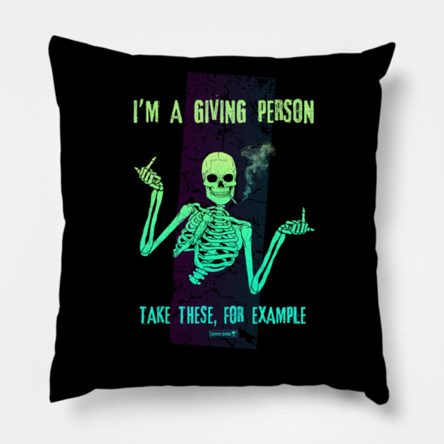 Take Two, They're Small Pillow by Tommy Devoid