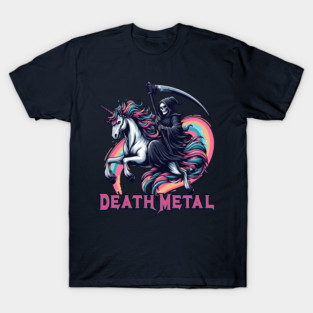 Death Metal Unicorn With Reaper T-Shirt