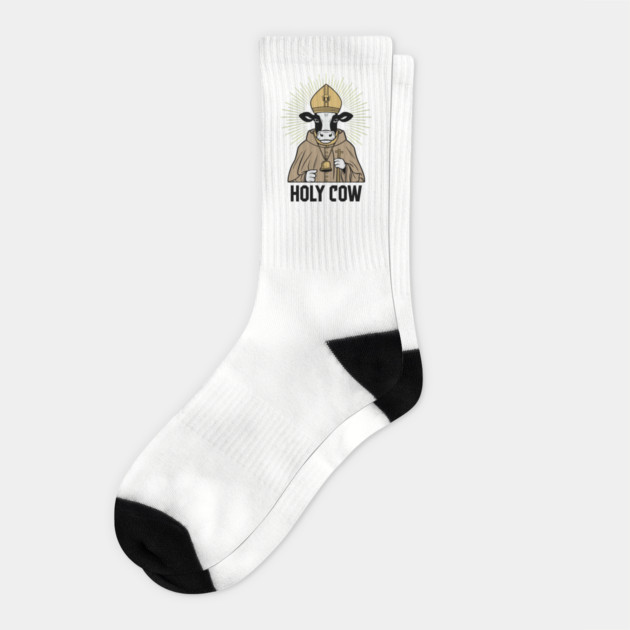 Holy Cow Religious Humor Socks by Anticorporati