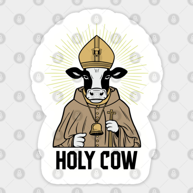Holy Cow Religious Humor Sticker by Anticorporati