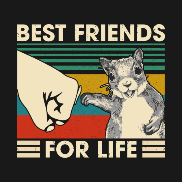 Retro Vintage Squirrel Best Friends For Life Fist Bump Animal Lovers Gift by NapoleonArt