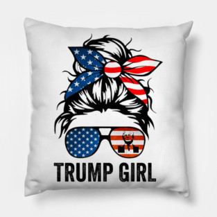 Yes I'm A Trump Girl Get Over It - Trump 2024 Election Gifts for Girls Women Pillow