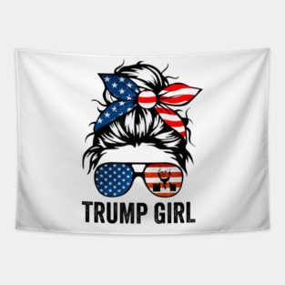 Yes I'm A Trump Girl Get Over It - Trump 2024 Election Gifts for Girls Women Tapestry