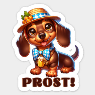 Oktoberfest Dachshund Prost! Sticker