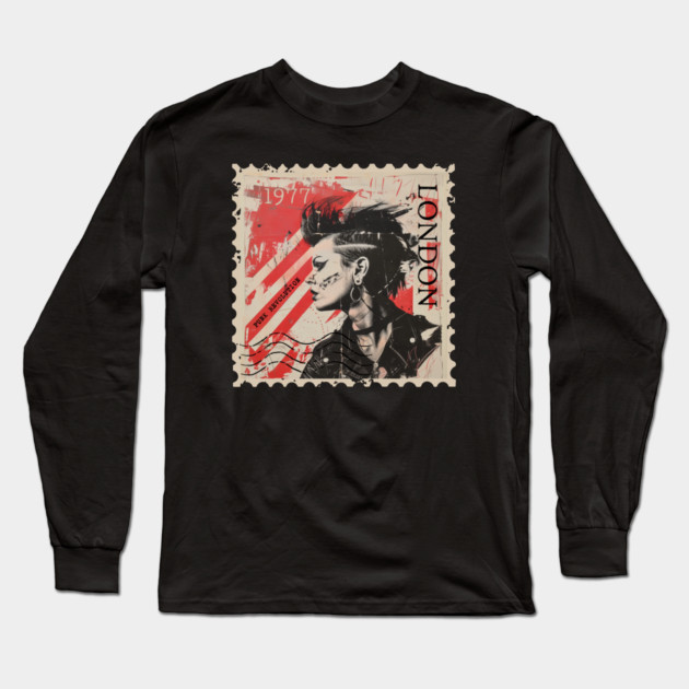 Punk Revolution 1977 London Long Sleeve T-Shirt by Timeless Chaos