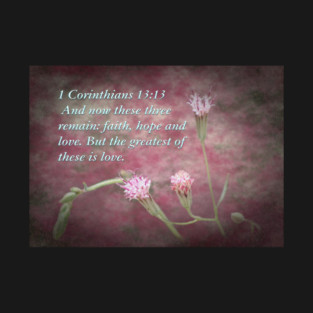 1 Corinthians 13:13 Pink Wild Flowers T-Shirt